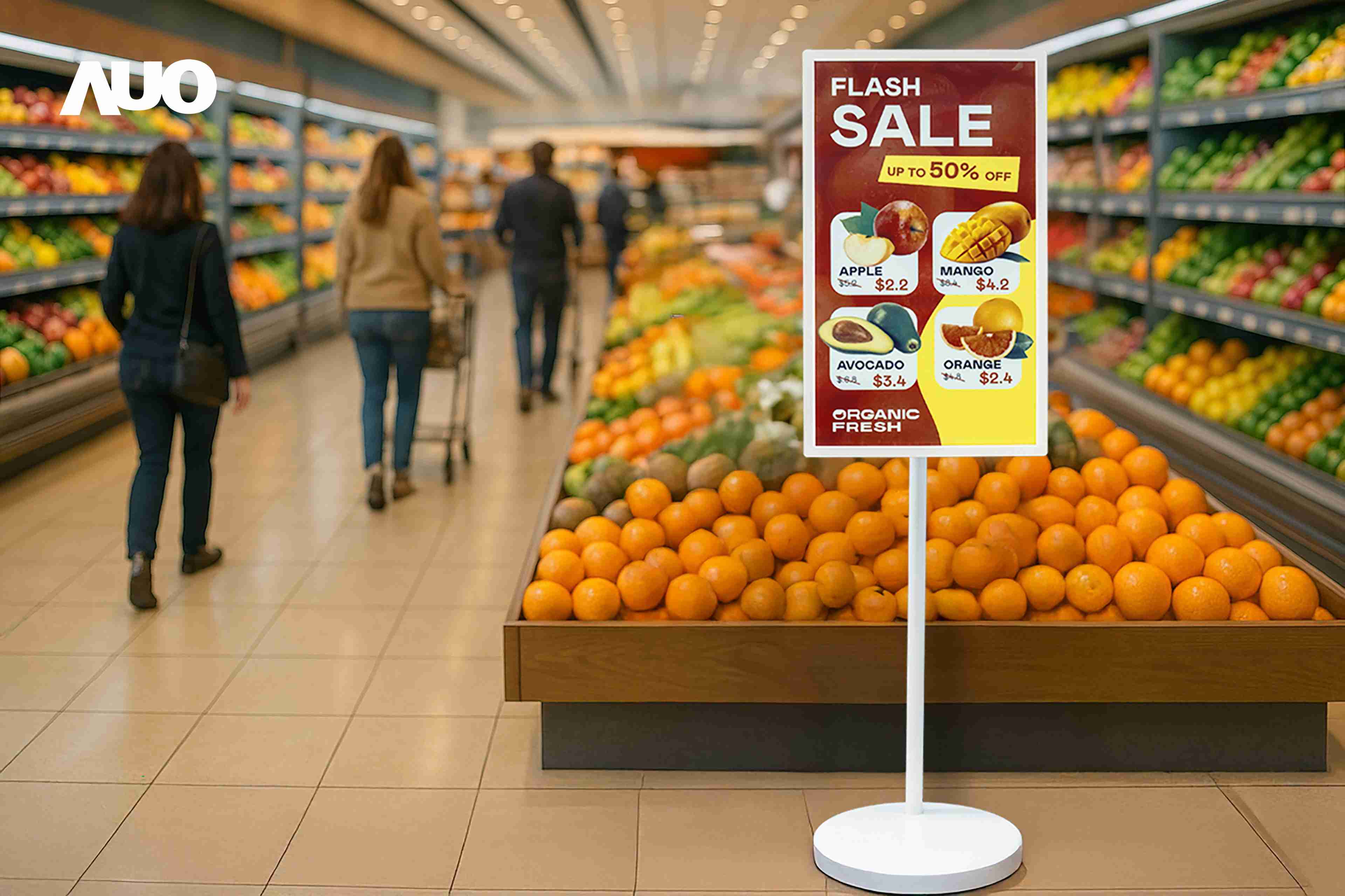 达擎首亮相低功耗、、全彩的〝aecoPost电子纸解决方案〞，，仅在更新画面时需要微量的电力驱动，，，，无需布建电线的便捷设计，，使其可灵活应用、、随意置放，，，，并可透过云端或行动装置app，，，，轻松管理及排程广告内容，，，，晋升店头营销利器。。。